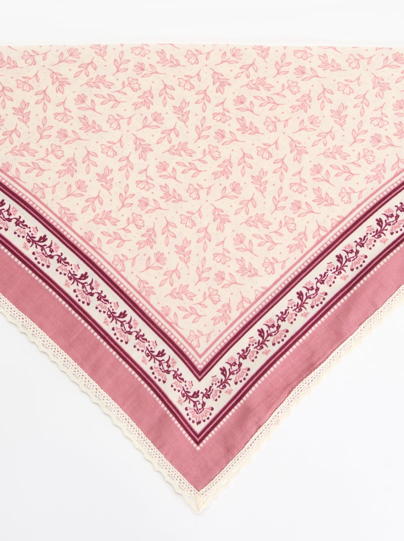 Foulard carré imprimé Rose - Kiabi
