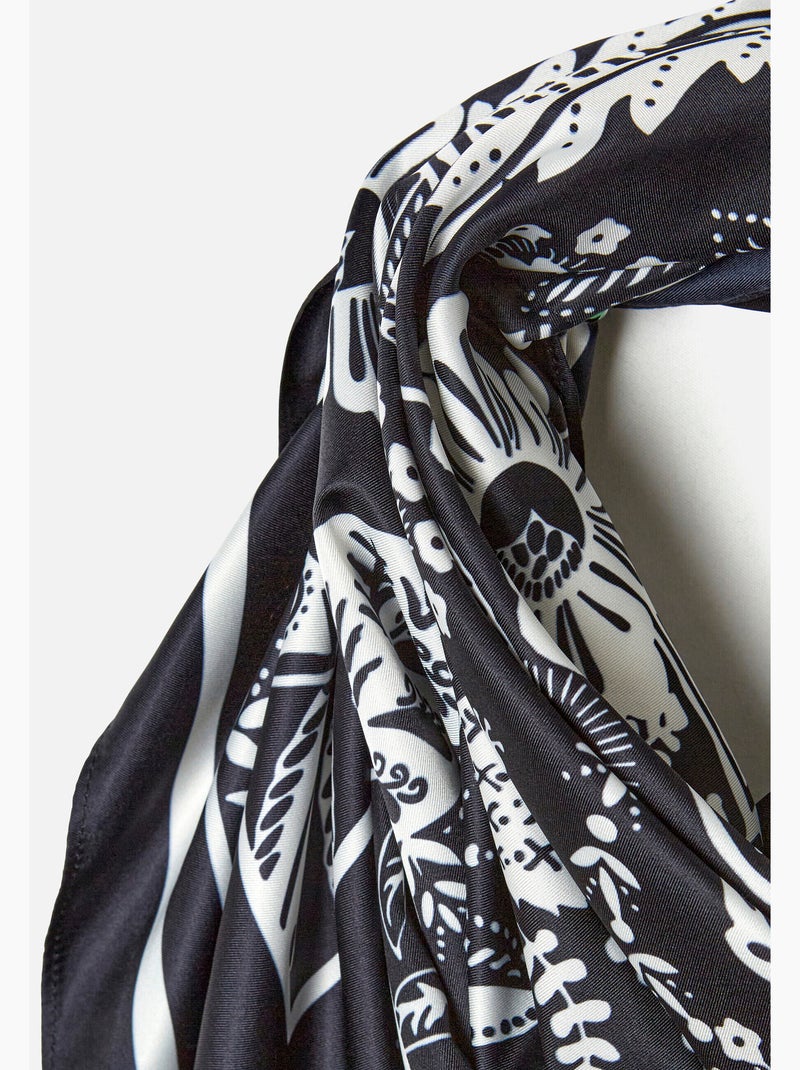 Foulard carré imprimé végétal - damart Noir - Kiabi
