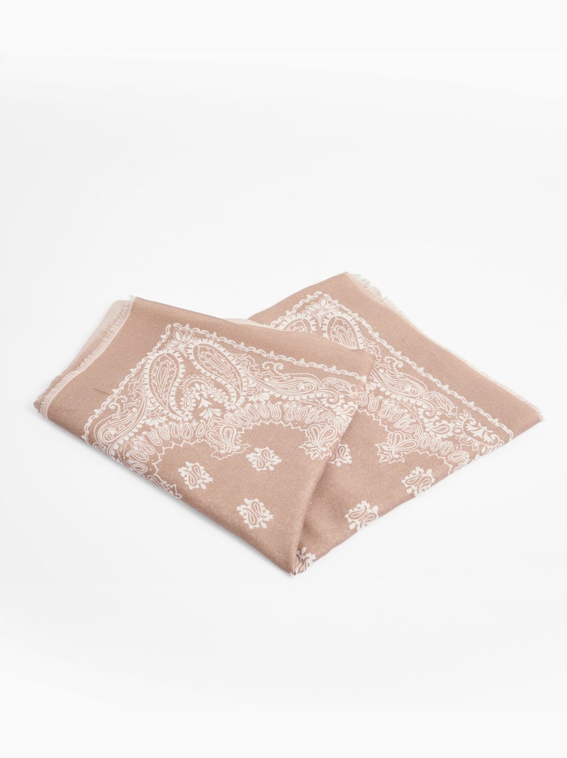 Foulard carré, motif bandana dégradé - AFIBEL Beige - Kiabi