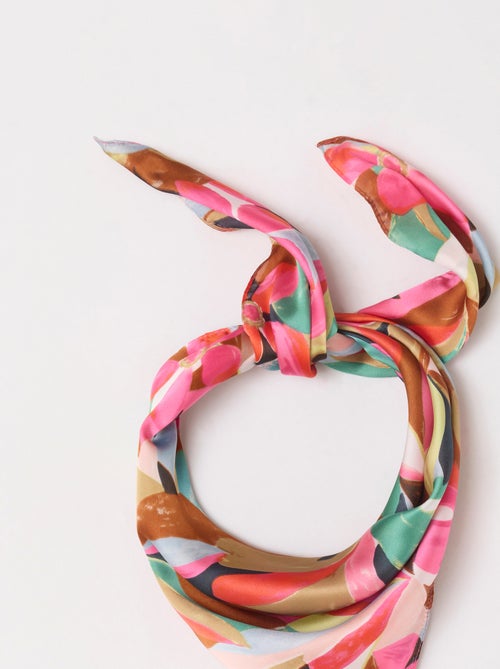 Foulard carré motif floral - Damart - Kiabi