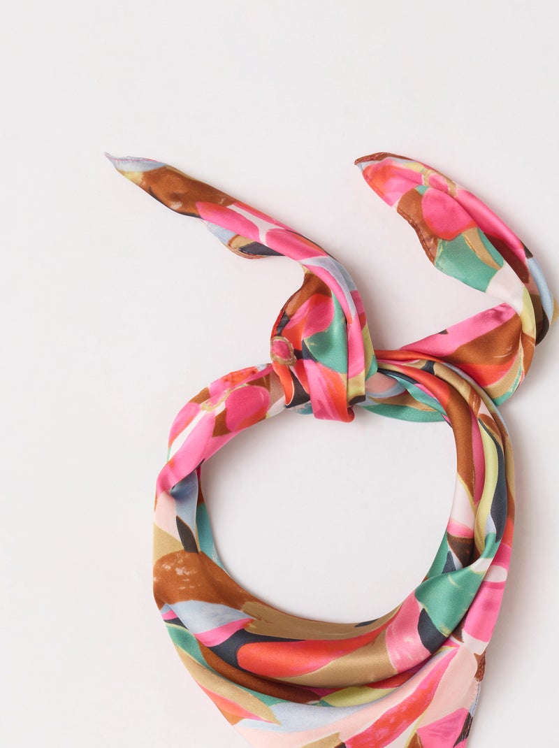 Foulard carré motif floral - Damart Multicolore - Kiabi