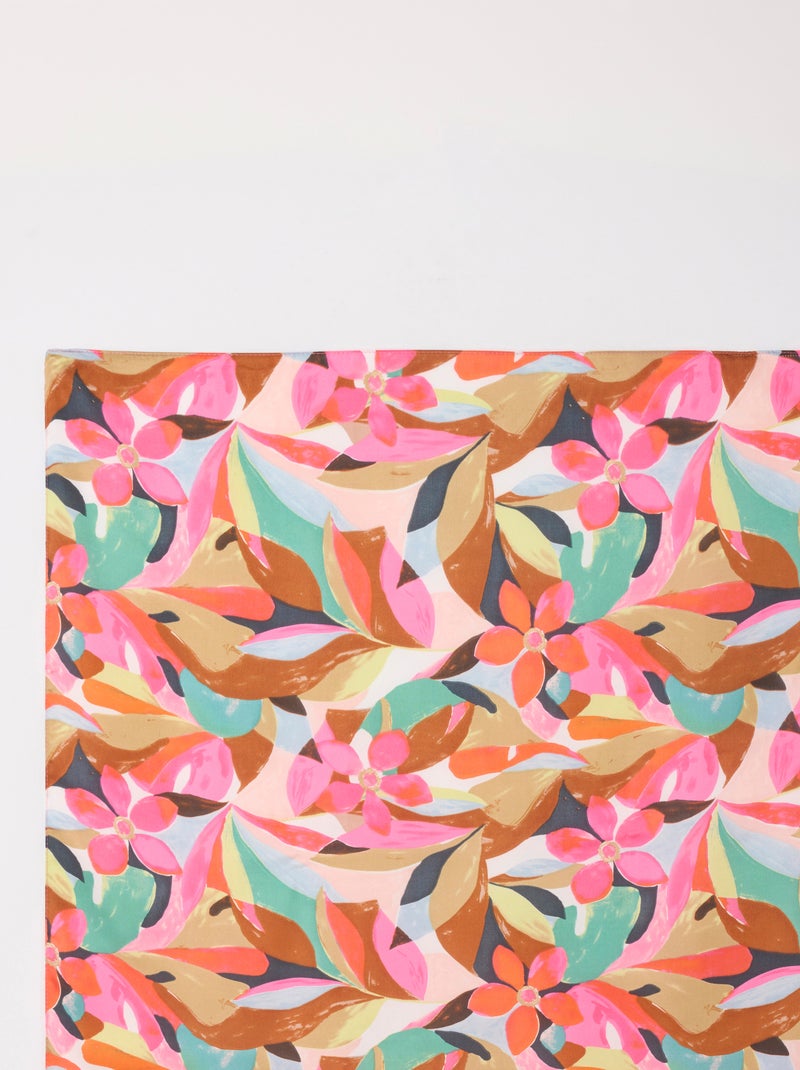 Foulard carré motif floral - Damart Multicolore - Kiabi