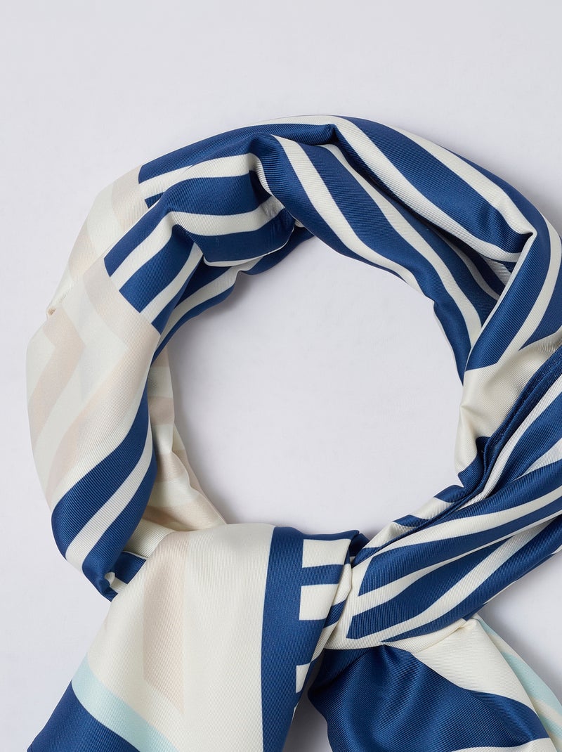 Foulard carré motif géométrique - Damart Bleu - Kiabi