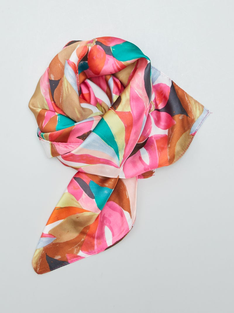 Foulard carré multicolore multicolore - Kiabi