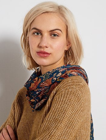 Foulard carré plissé à fleurs - Kiabi