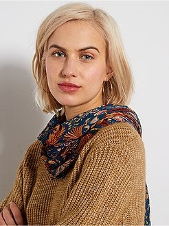 Foulard carré plissé à fleurs - Kiabi