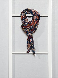 Foulard carré plissé à fleurs - Kiabi