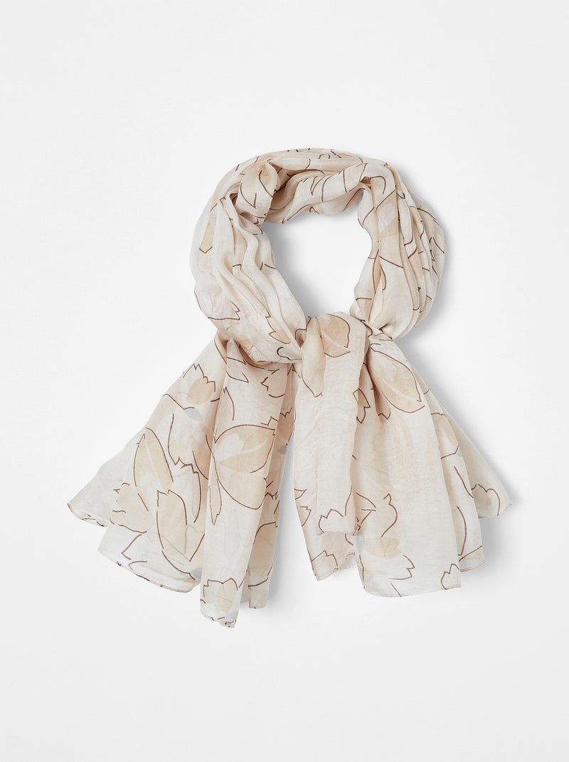 Foulard carré pure soie - Damart Beige - Kiabi