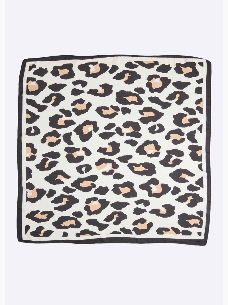 Foulard carré satin, grand motif léopard - afibel Multicolore - Kiabi