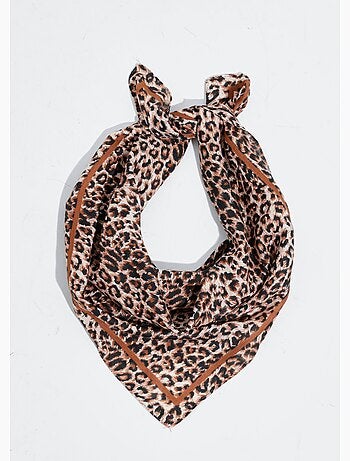 Foulard carré tendance motif léopard - afibel