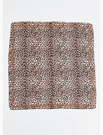 Foulard carré tendance motif léopard - afibel