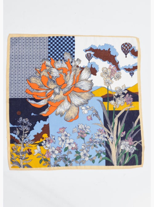 Foulard carré thème floral iris - AFIBEL - Kiabi