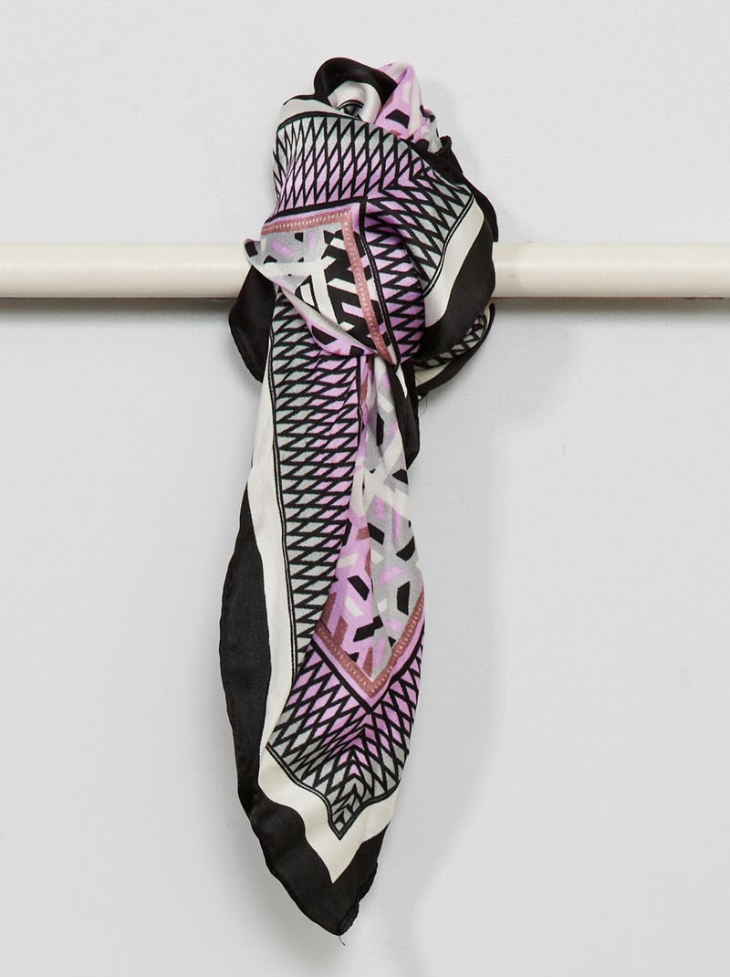 Foulard carré tricolore noir - Kiabi
