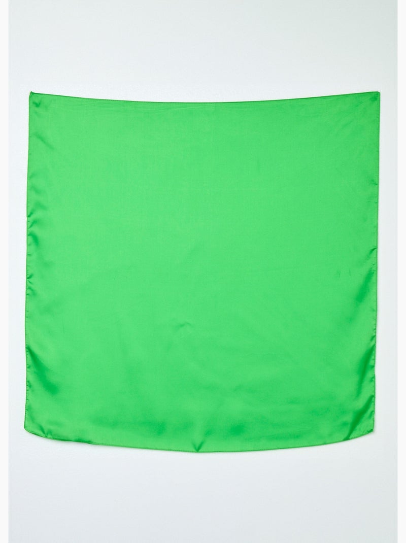 Foulard carré uni aspect satiné - AFIBEL Vert fluo - Kiabi