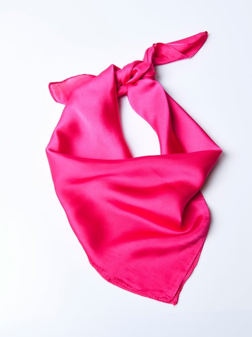 Foulard carré uni aspect satiné - Kiabi