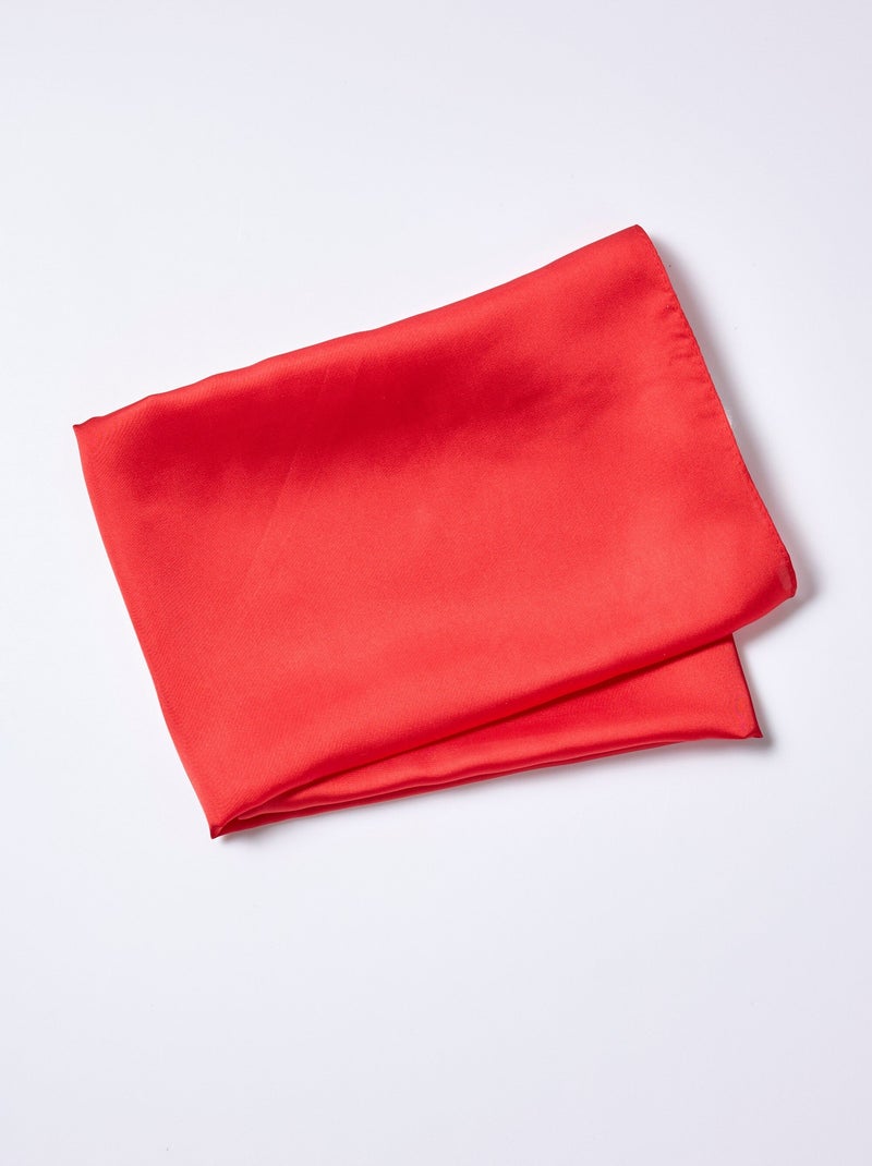 Foulard carré uni aspect satiné Rouge - Kiabi