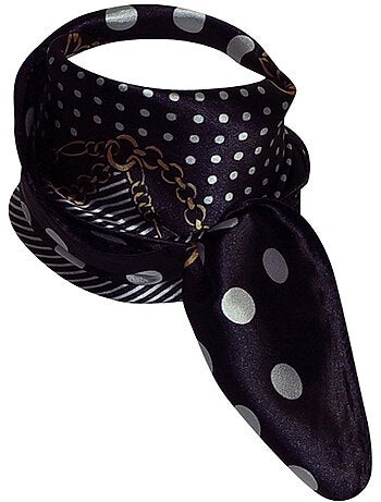 Foulard Chaînette Bleu Marine 60x60 cm – Carré Élégant en Polysatin