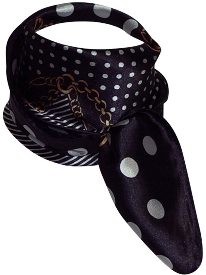 Foulard Chaînette Bleu Marine 60x60 cm – Carré Élégant en Polysatin Noir - Kiabi