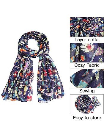 Foulard écharpe à imprimé floral - ultra-léger et respirant - miss lulu