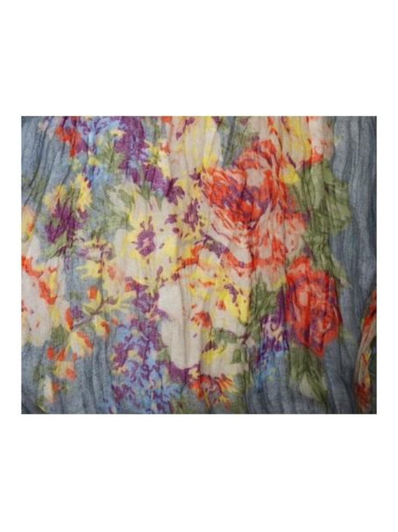 Foulard en coton, gris, orange, violet Gris - Kiabi