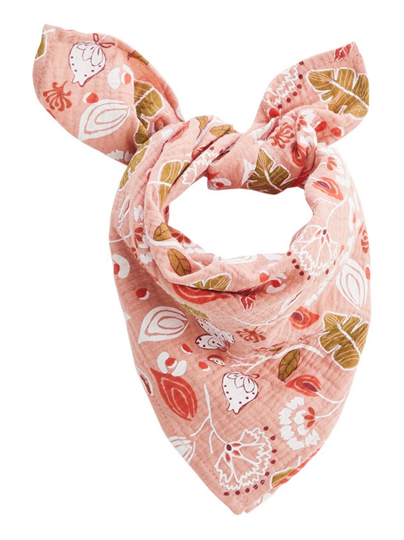 Foulard en gaze de coton Mindanao 50 x 50 cm Rose - Kiabi