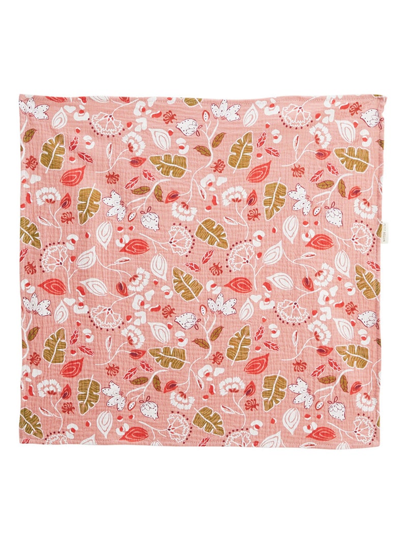 Foulard en gaze de coton Mindanao 50 x 50 cm Rose - Kiabi