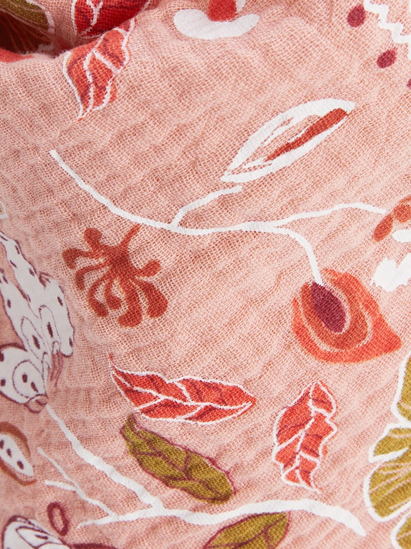 Foulard en gaze de coton Mindanao 50 x 50 cm Rose - Kiabi