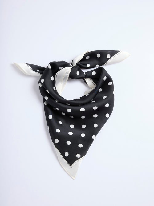 Foulard en satin avec motif pois - Kiabi