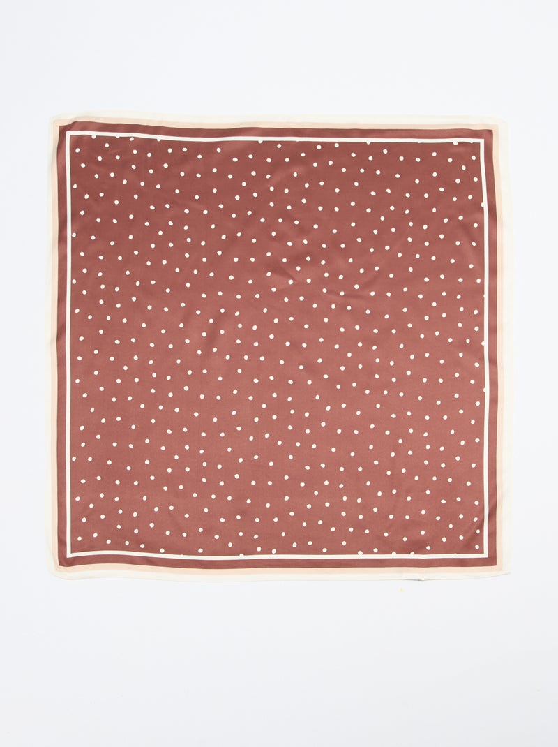 Foulard en satin fantaisie (65x65 cm) Marron - Kiabi