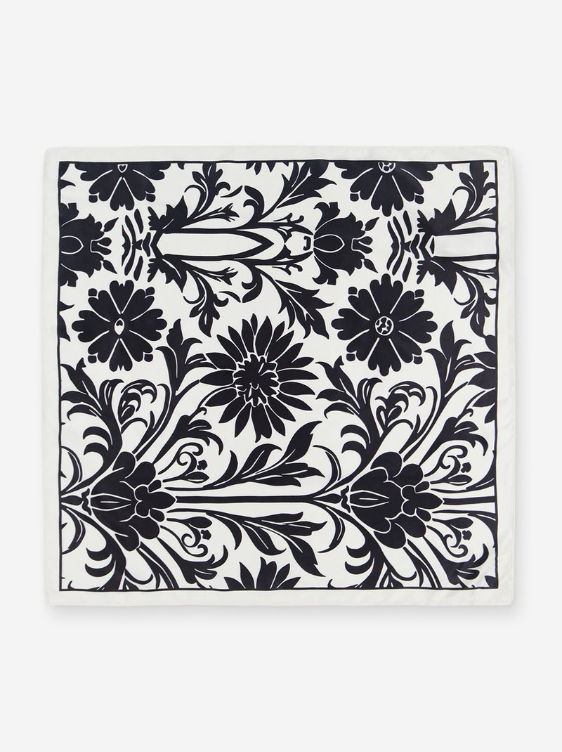 Foulard en satin fantaisie (65x65 cm) Noir - Kiabi