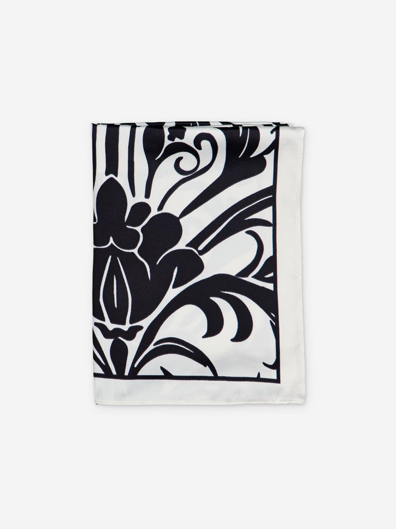Foulard en satin fantaisie (65x65 cm) Noir - Kiabi