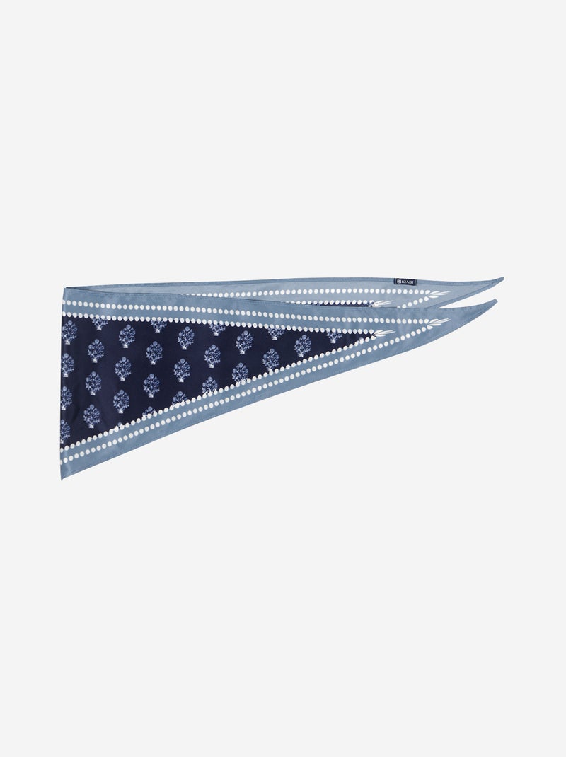 Foulard en satin fantaisie Bleu - Kiabi