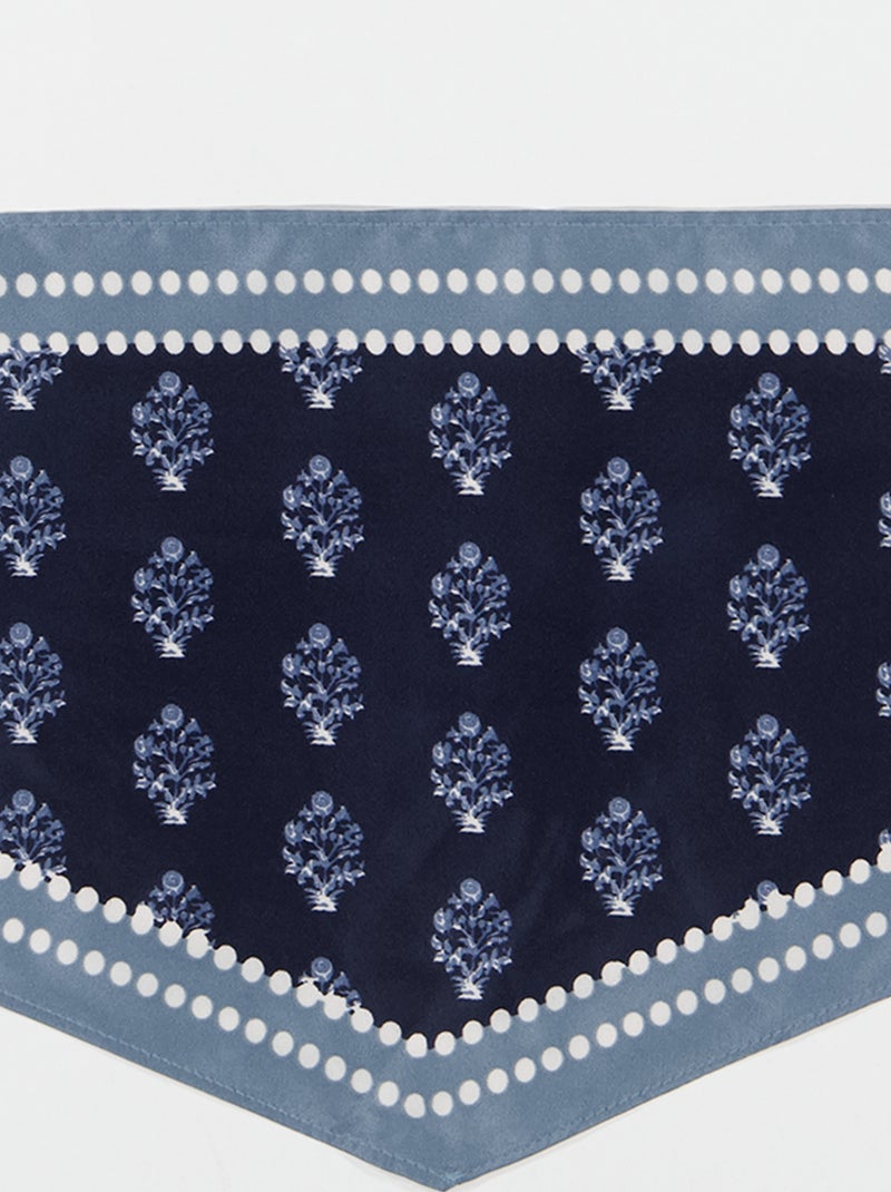 Foulard en satin fantaisie Bleu - Kiabi