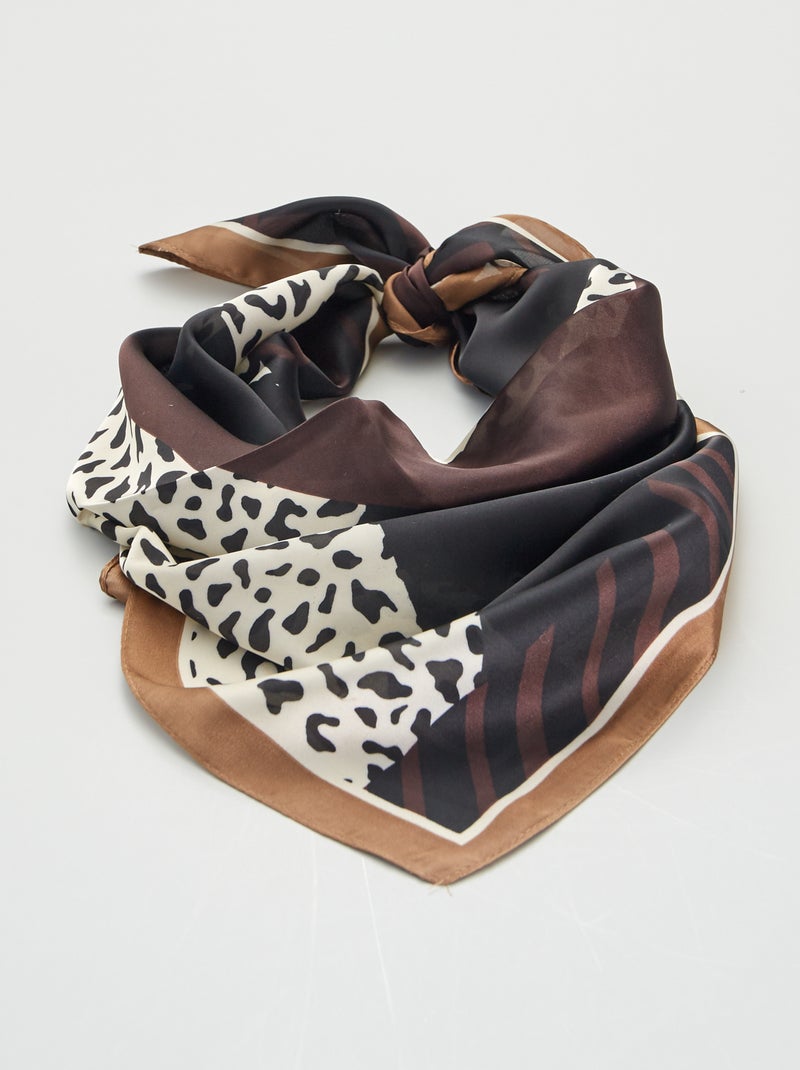 Foulard en satin NOIR - Kiabi