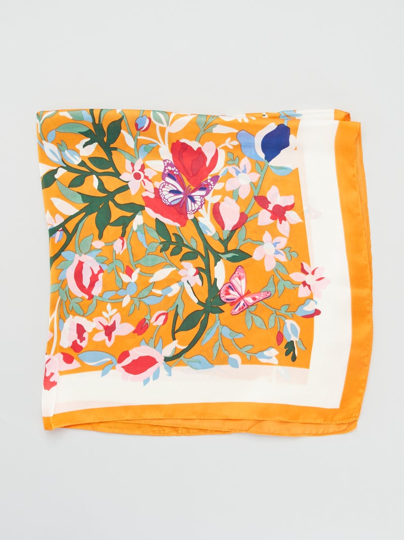 Foulard en satin Orange - Kiabi