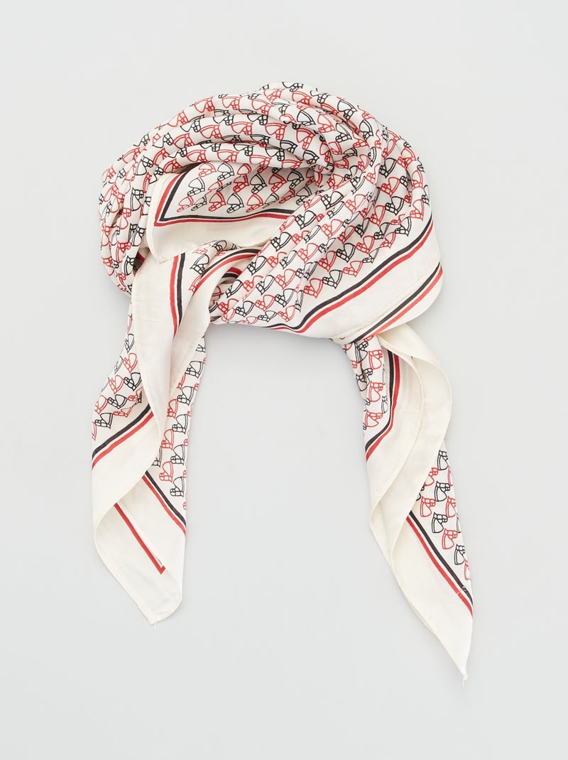 Foulard en satin Rouge/blanc - Kiabi