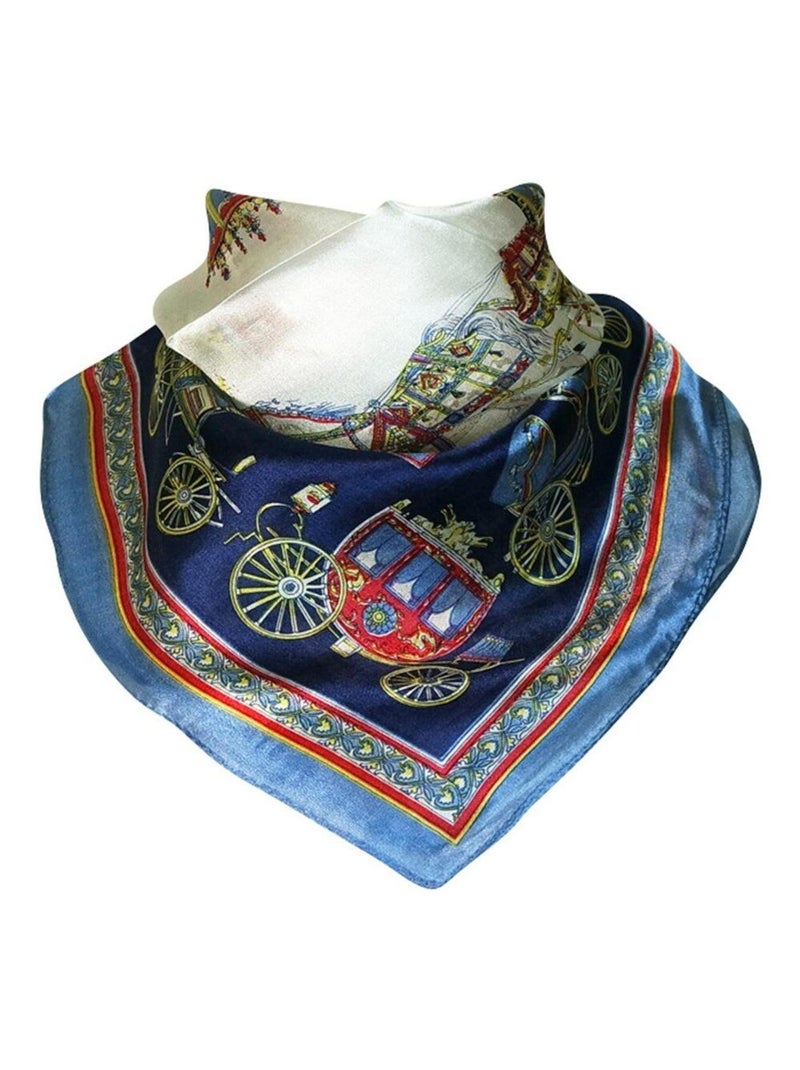 Foulard en soie CARROSSE Bleu - Kiabi