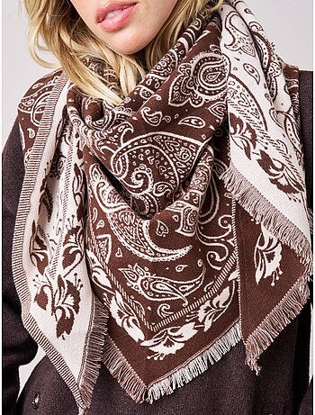 Foulard femme avec franges imprimé 'deeluxe'