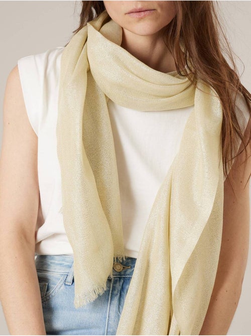 Foulard femme uni finition brillante 'Deeluxe' - Kiabi