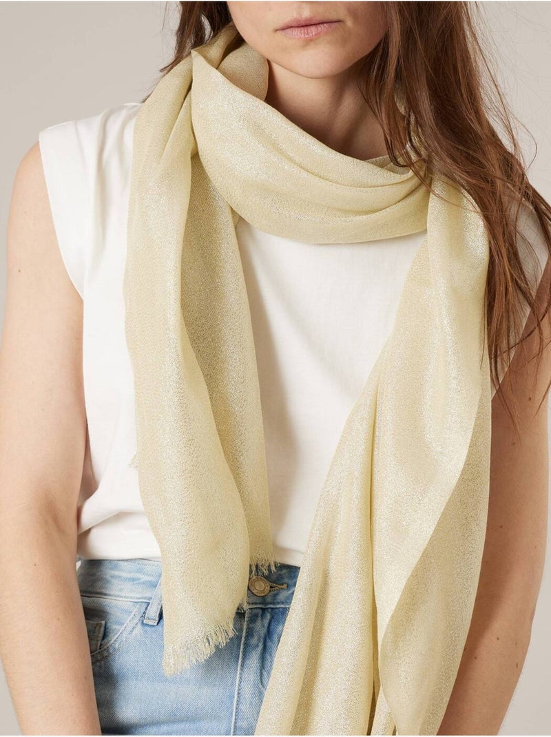 Foulard femme uni finition brillante 'Deeluxe' Blanc - Kiabi