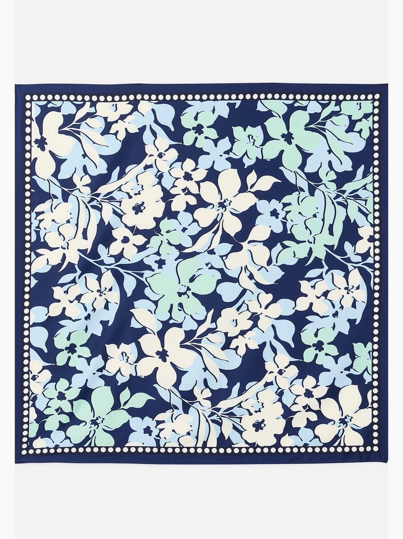 Foulard fleuri et pois - damart Bleu - Kiabi