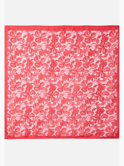 Foulard fleuri pure soie - Damart - Kiabi