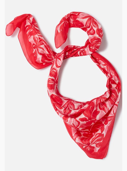 Foulard fleuri pure soie - Damart - Kiabi