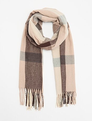 Foulard forme écharpe à carreaux