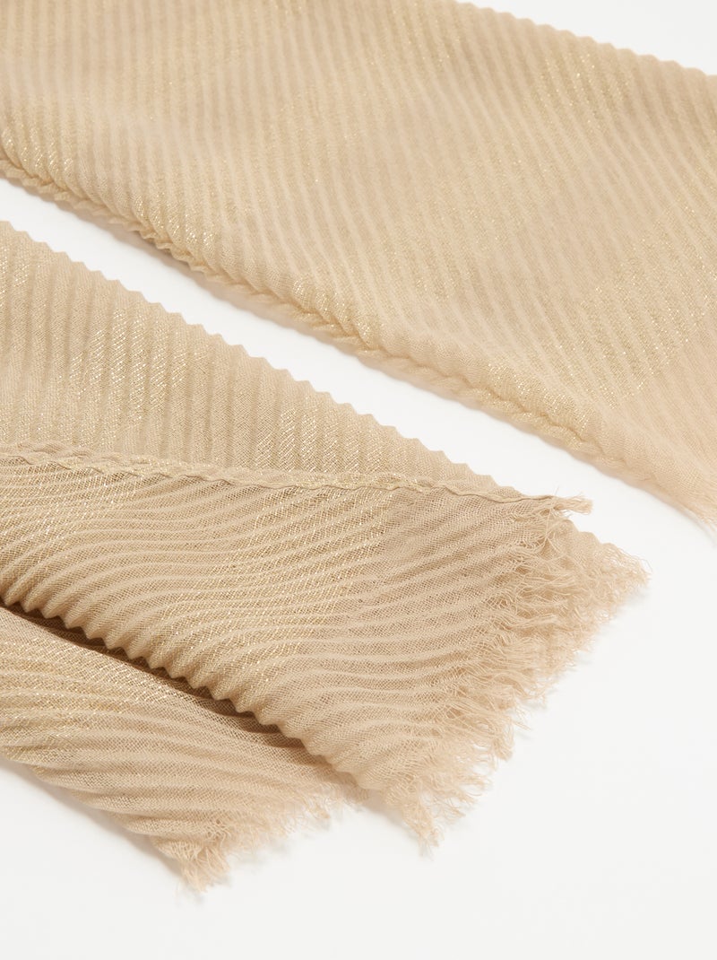 Foulard forme écharpe froissé avec fils brillants Beige - Kiabi