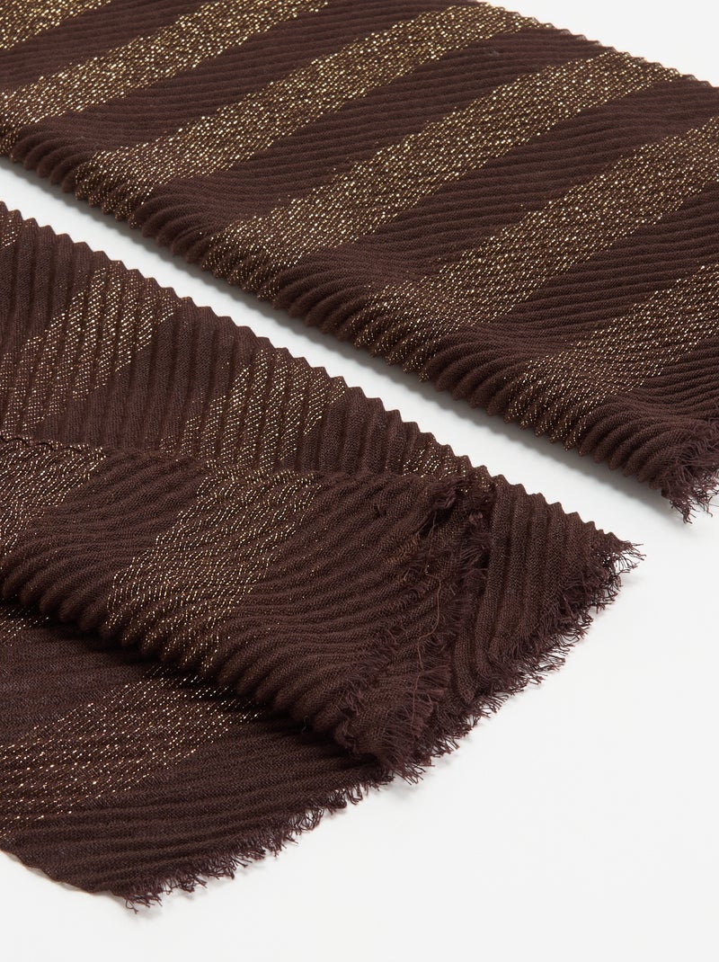 Foulard forme écharpe froissé avec fils brillants Marron - Kiabi