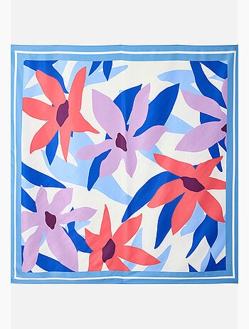 Foulard grand carré fleuri - Damart