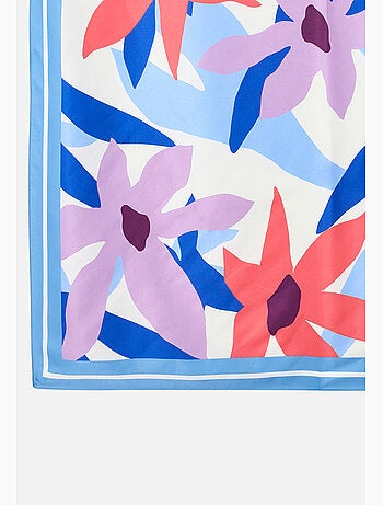 Foulard grand carré fleuri - Damart