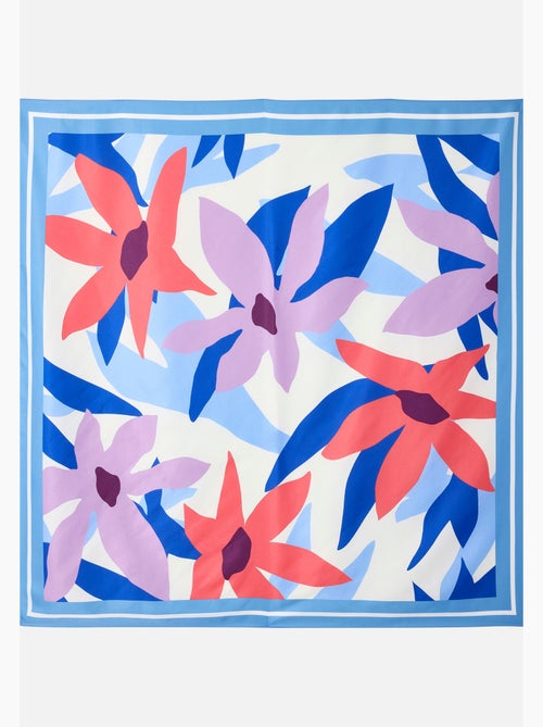 Foulard grand carré fleuri - Damart - Kiabi