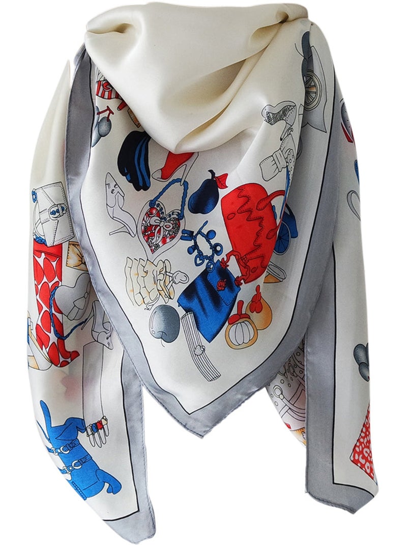 Foulard hotesse polysatin MAISSA Gris - Kiabi